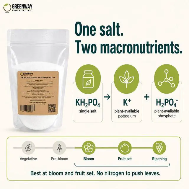 Alt view image 3 of 6 - Monopotassium Phosphate Fertilizer 0-52-34-100% Water Soluble Hydroponics for Root Strength - Increase Yield and Blooming - High Purity Plant Nutrient Formula - 10 Pounds