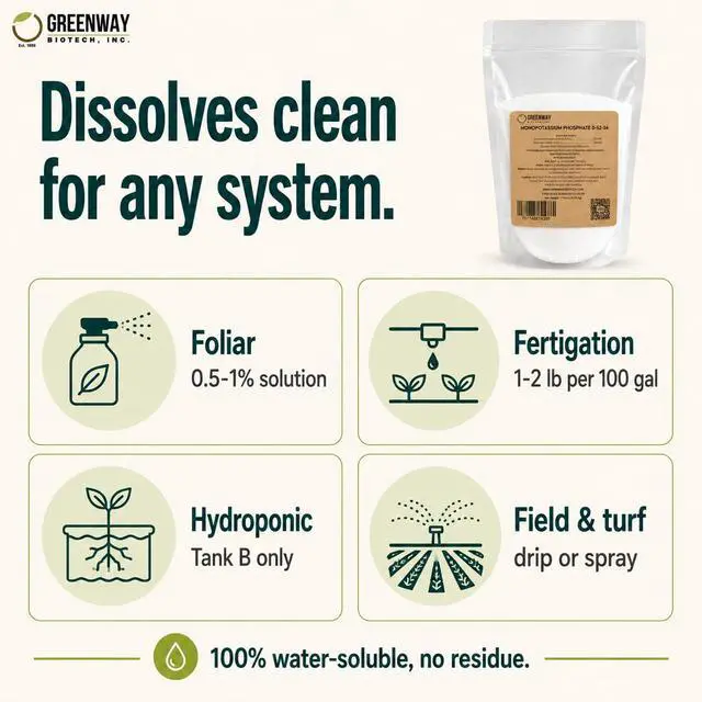 Alt view image 6 of 6 - Monopotassium Phosphate Fertilizer 0-52-34-100% Water Soluble Hydroponics for Root Strength - Increase Yield and Blooming - High Purity Plant Nutrient Formula - 10 Pounds