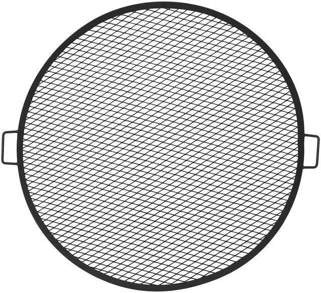 Main image of Sunnydaze X-Marks Outdoor Fire Pit Grill Grate for Cooking - Round Fire Pit Grate - Steel Campfire BBQ Grill with Handles - 37.5-Inch