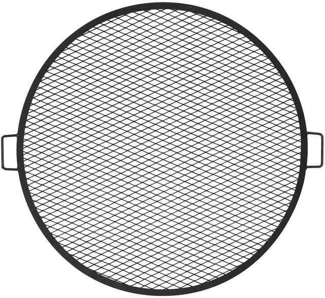 Main image of Sunnydaze X-Marks Outdoor Fire Pit Grill Grate for Cooking - Round Fire Pit Grate - Steel Campfire BBQ Grill with Handles - 36-Inch