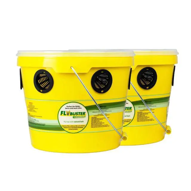 Alt view image 3 of 6 - Fly Trap | Outdoor Device for Catching Flies | 10-Liter Commercial Size (2-Pack) | Comes with Two Flytraps and 4 Bait Packets | 2,000,000 Fly Capacity | Non-Toxic | Child & Pet Safe
