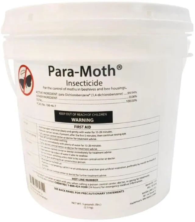 Main image of para-Moth, Bee Super Wax Moth Treatment, Protection for Your Bee Equipment, Preserve Hive Quality, Maximize Seasonal Productivity, 5 Lb Pail