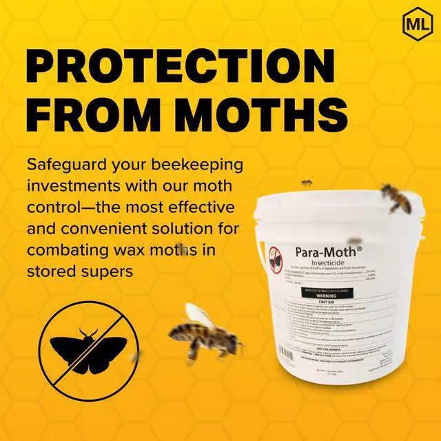 Alt view image 2 of 6 - para-Moth, Bee Super Wax Moth Treatment, Protection for Your Bee Equipment, Preserve Hive Quality, Maximize Seasonal Productivity, 5 Lb Pail