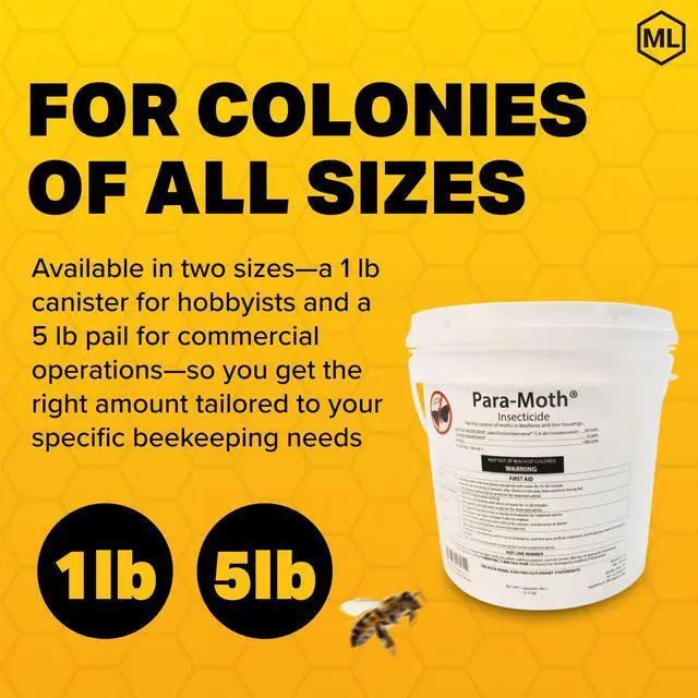 Alt view image 4 of 6 - para-Moth, Bee Super Wax Moth Treatment, Protection for Your Bee Equipment, Preserve Hive Quality, Maximize Seasonal Productivity, 5 Lb Pail