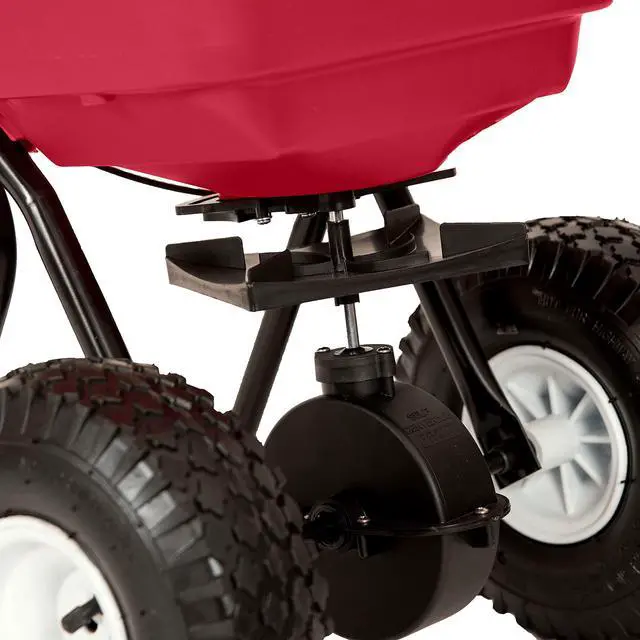 Alt view image 6 of 6 - 2050P 80lb Broadcast Spreader, Lawn Aerator, Fertilizer Spreader, 80lb Capacity, Pre-Assembled, with Rustproof Poly Hopper and Adjustable Drop Rate for Lawn Care & Seed Spreading