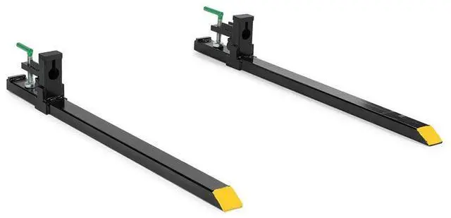 Main image of Light-Duty 60" Clamp-On Pallet Forks, 46" x 3" Fork Length, Rated 1,500 LB, Easy to Install on Loader or Skid Steer Bucket