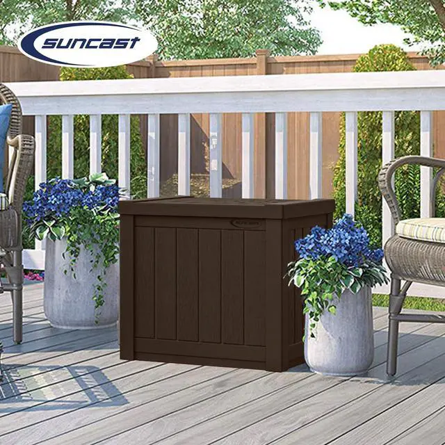 Alt view image 4 of 6 - 17 x 22 Inch Resin 22-Gallon Patio Storage Deck Box, Java Brown (2 Pack)
