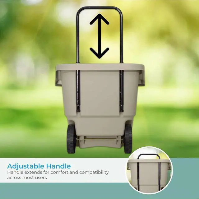 Alt view image 6 of 6 - 2-Pack Multipurpose Rolling Lawn and Garden Utility Cart, 15 Gallon, Taupe - Outdoor Storage Carts with Wheels - Gardening Accessories, Tools, and Equipment