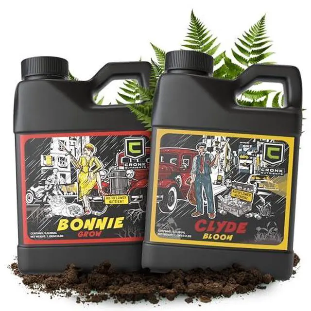 Alt view image 2 of 6 - Cronk Nutrients Bonnie & Clyde Autoflower Nutrients Bloom and Grow Yield Increasing Autoflower Plants Nutrient Kit Easy to Use Plant Food Optimal Formula for Optimal Results, 4L