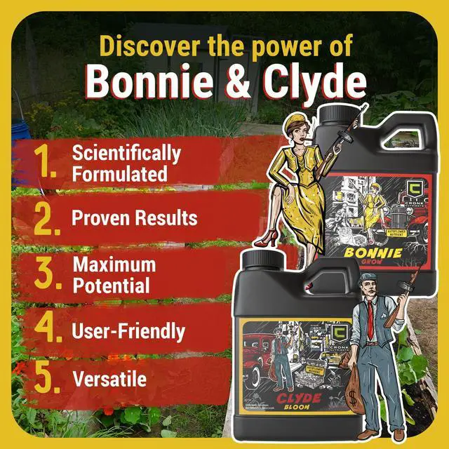 Alt view image 4 of 6 - Cronk Nutrients Bonnie & Clyde Autoflower Nutrients Bloom and Grow Yield Increasing Autoflower Plants Nutrient Kit Easy to Use Plant Food Optimal Formula for Optimal Results, 4L
