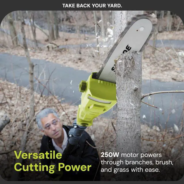 Alt view image 3 of 6 - Cordless Lawn Care System, Grass & Hedge Trimmer Combo Power Tool Kit with 8 Pole Saw, Batteries & Charger - Heavy-Duty Trimming Machine Set for Lawn, Yard & Gardening Care, IONMAX GTS4002C