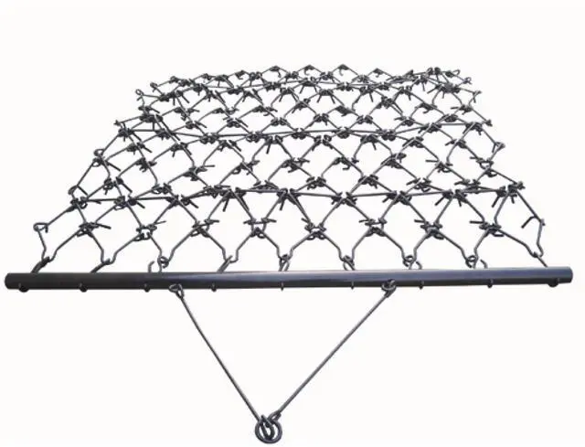 Main image of HDHA-44 Heavy-Duty Drag Harrow, 4' x 4' - for ATV, UTVs, Lawn Tractors - 7 Rows of Tines, 1/2" Teeth for Leveling, Grading, Pastures, Breaking up Soil, and More