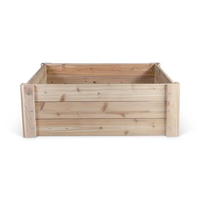 Alt view image 2 of 2 - Premium Cedar Raised Garden Bed - 4' x 4' x 16.5" H - 1" Thick Wood