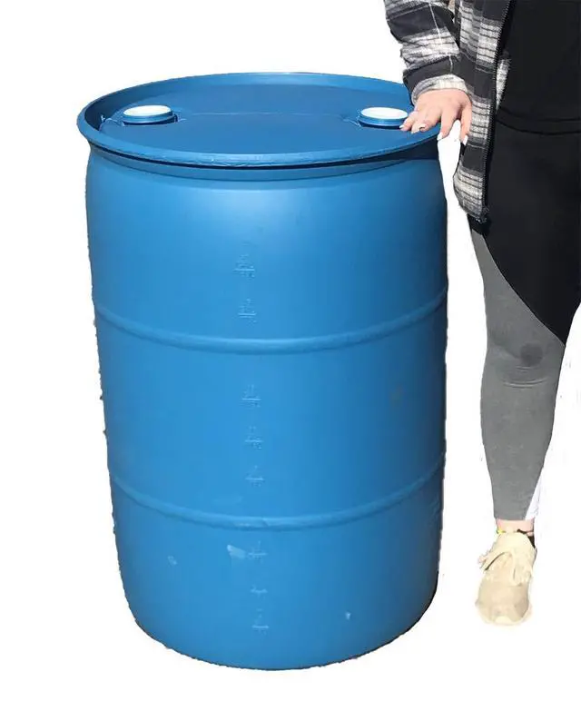 Alt view image 6 of 6 - 55 Gallon Blue Water Barrel | Solid Mold |2 Inch Bung Holes, Good for Long Term Drinking Water Use | BPA Free