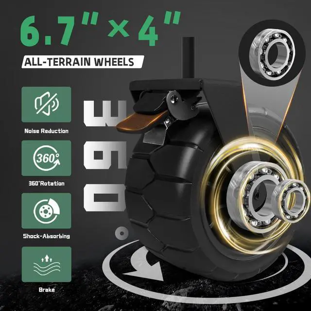 Alt view image 6 of 6 - Beach Wagon Cart, 440Lbs Heavy Duty Folding Wagon with All Terrian Wheel, Collapsible Utility Camping Park Wagon Cart with Aluminum Tabletop