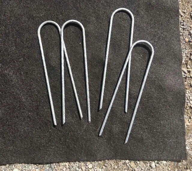 Alt view image 3 of 6 - Galvanized 6-Inch Landscape Staples ~ 9 Gauge Steel - Fabric Pins, Garden Earth Stakes, Ground Cover, Fence Anchors, Lawn Nails ~ Trusted by Organic Farmers Across The USA (1,000 Staples)