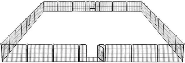 Main image of 24in x 85ft Decorative Garden Fence Rustproof Folding Fencing Landscape Patio Flower Bed Animal Barrier Border for Dog Outdoor Fences Black