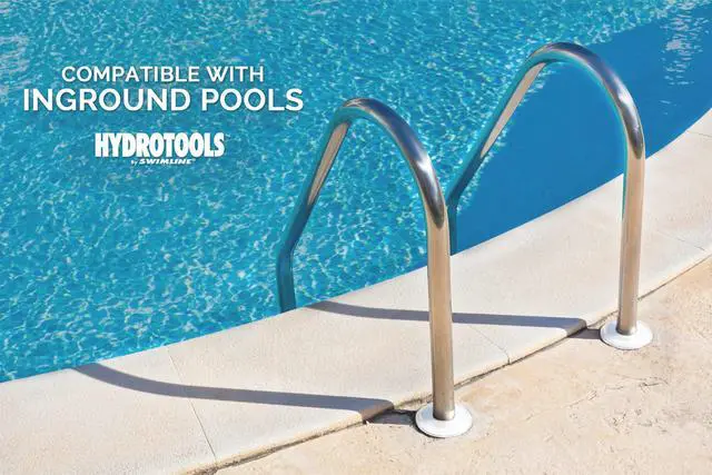 Alt view image 2 of 3 - HYDROTOOLS Stainless Steel Pool Ladder Heavy Duty Swimming Step Accessory, In-Ground, 63"