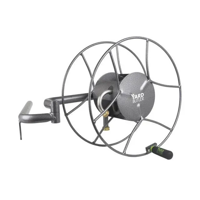 Main image of Swivel Hose Reel Wall Mount - 180 Degree Pivot Hose Hanger - Great for Garden Storage - Heavy Duty Steel - ISRWM-180