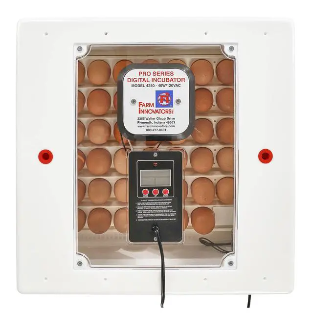 Alt view image 2 of 6 - 4250 Heated Digital Circulated Air Incubator (encubadora para huevos) w/Automatic Egg Turner for Improved Egg Hatching, White (2 Pack)