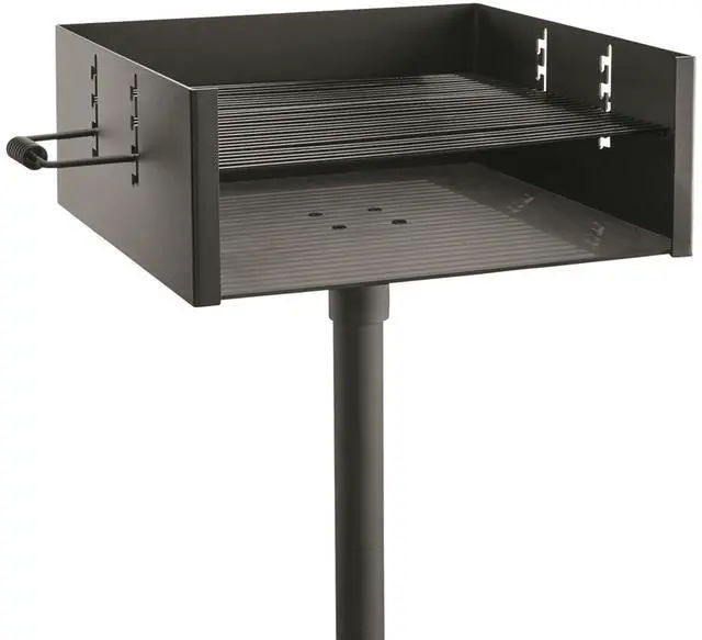 Main image of Heavy-Duty Park-Style Charcoal BBQ Grill for Camping, Outdoor Cooking, Backyard, Patio, Camp Grilling Barbecues, 20.5 x 20.5 x 8.25"h