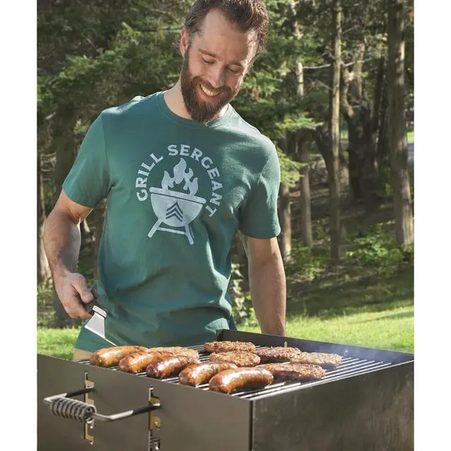 Alt view image 3 of 6 - Heavy-Duty Park-Style Charcoal BBQ Grill for Camping, Outdoor Cooking, Backyard, Patio, Camp Grilling Barbecues, 20.5 x 20.5 x 8.25"h