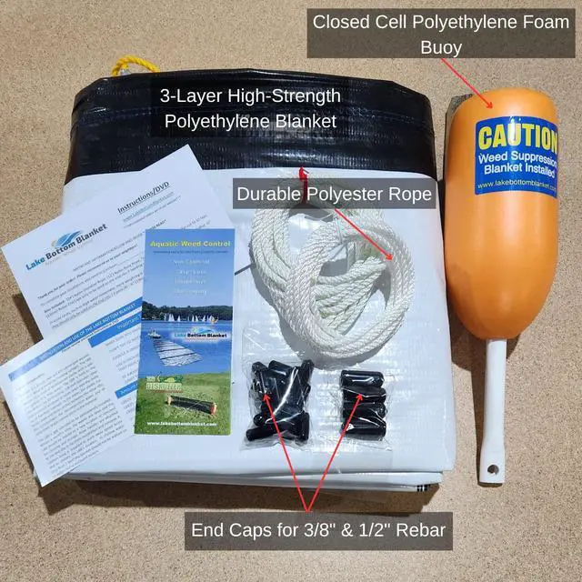 Alt view image 3 of 6 - Aquatic Weed Control | Chemical-Free Vegetation Inhibitor for Lakes & Ponds | Benthic Barrier | Instant Weed Free Swimming (10.75 feet x 30 feet)