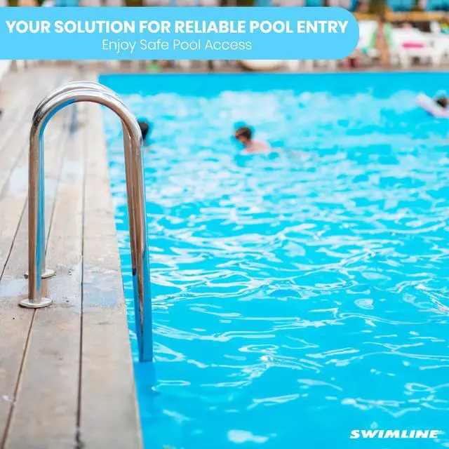 Alt view image 3 of 6 - HYDROTOOLS Stainless Steel Pool Ladder Heavy Duty Swimming Step Accessory, Above Ground, 72"