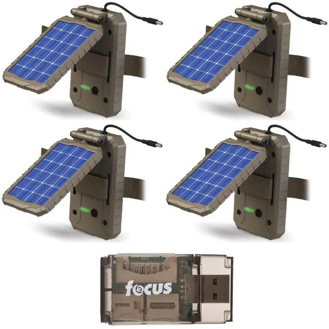 Main image of Lithium Solar Power Panel (4-Pack) Bundle with Card Reader Compatible with Mac and PC Systems (5 Items)