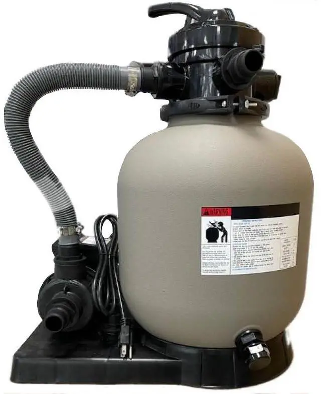 Main image of Radiant Complete Sand Filter System | for Above Ground Swimming Pool | 1/2 HP Pump | 14 Inch Tank | 60 lb Sand Capacity | Pools up to 10,500 Gallons