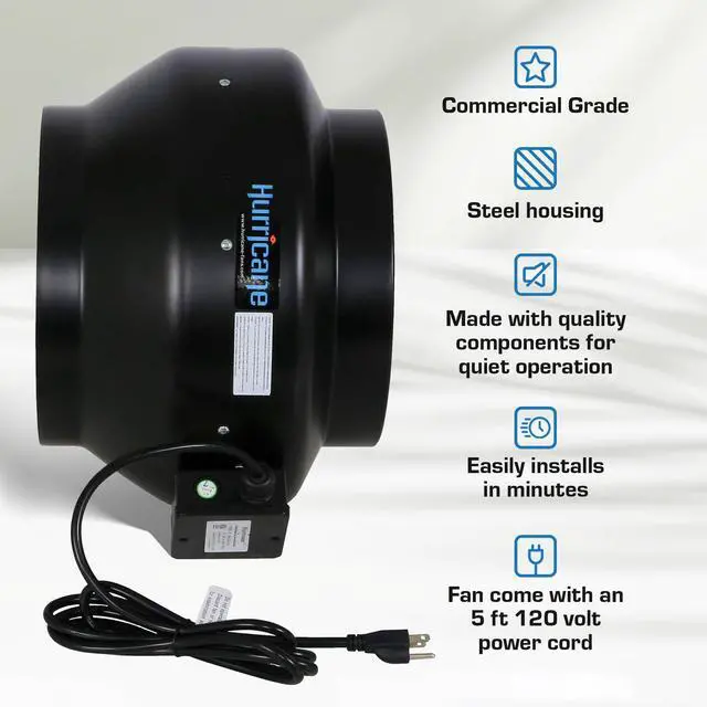 Alt view image 3 of 6 - Commercial Grade Inline Fan for Phresh & Black Ops Carbon Filters, Ideal-Air Ducting and Clamps and Titan Controls Ventilation Controllers