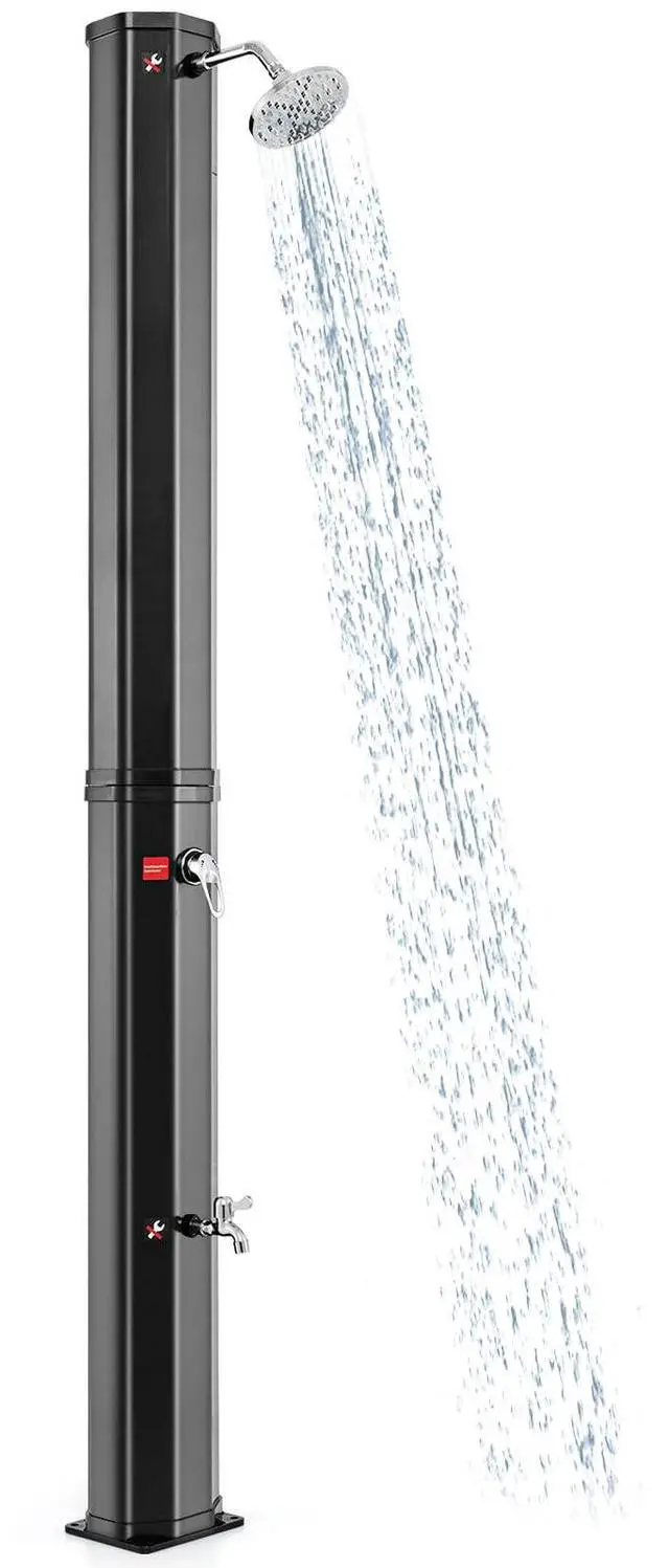 Main image of 7.5 FT 15.9 Gallon Solar Heated Outdoor Shower, Swimming Pool Showers with 360° Shower Head and Foot Tap Spigot, Outdoor Shower for Backyard, Poolside, Beach Spa