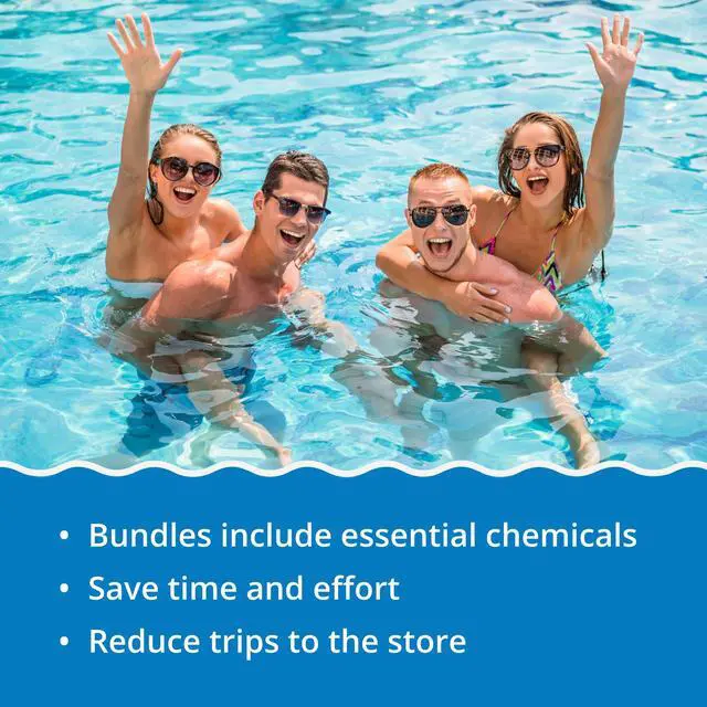 Alt view image 6 of 6 - Chlorine and Shock Bundle for Sanitizing Swimming Pools Includes 25 Pound Bucket of 4-Inch Chlorine Sticks and 12 x 1 Pound Bags of 68% Cal-Hypo Pool Shock
