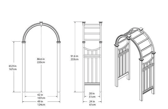 Alt view image 3 of 6 - Vienna 49" W x 91" H Vinyl Arbor