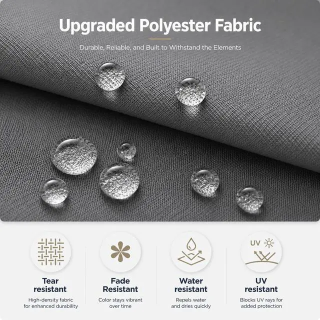 Alt view image 4 of 6 - Patio Umbrella Outdoor,10 Feet Cantilever Umbrella Aluminum Offset Umbrella with 360-degree Rotation for Backyard, Pool, Lawn, Deck (Round, Gray)