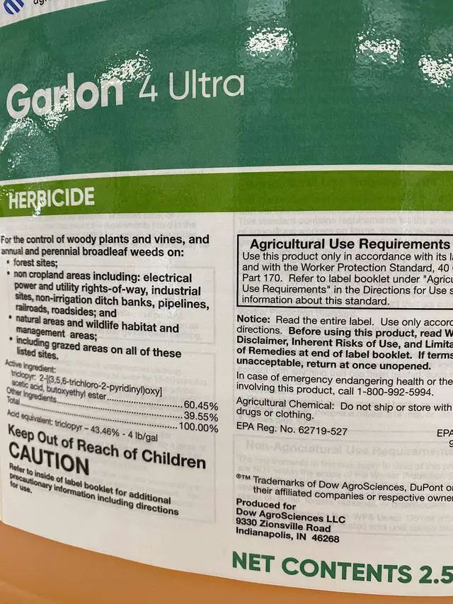 Alt view image 2 of 2 - Garlon 4 Ultra Triclopyr herbicide for fence rows and more 787593