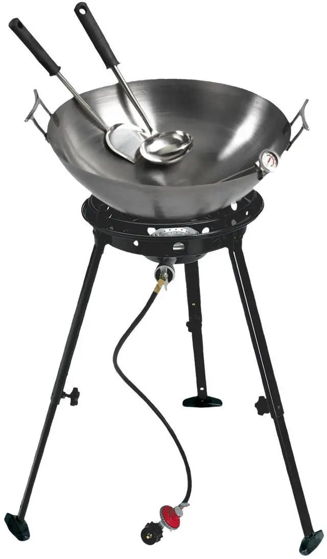 Main image of 37212 Outdoor Gourmet 22 Inch Carbon Steel Wok Kit,Black & Steel