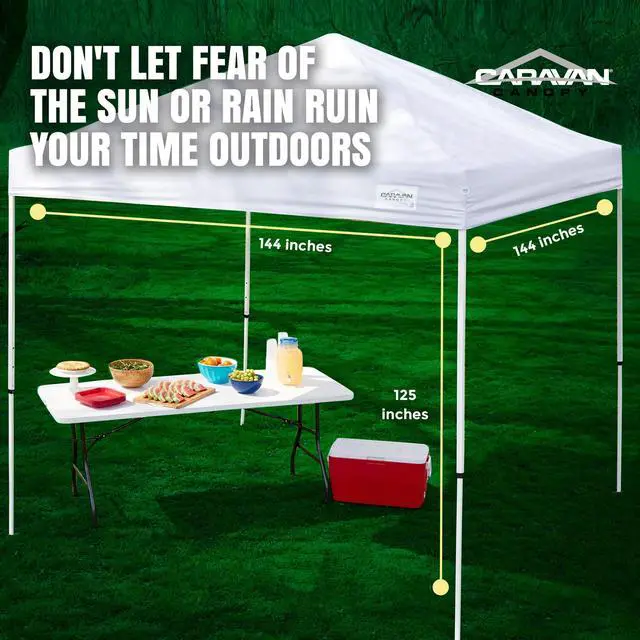Alt view image 3 of 6 - Canopy Sports M-Series 2 12 x 12 Foot Steel Frame Straight Leg Instant Outdoor Canopy, Beach and Tailgate Essentials, White