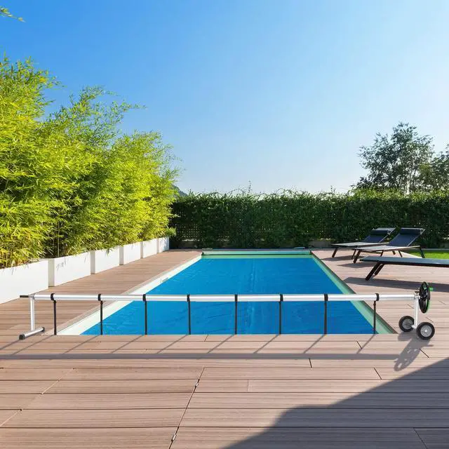 Alt view image 6 of 6 - Outvita Pool Cover Reel 18 FT Solar Cover Reels Set for Inground Outdoor Swimming Pools, Aluminum Solar Above Ground Pool Cover Roller Blanket Reel, Black & Green