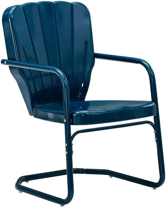 Main image of Ridgeland 2-Piece Outdoor Chair Set, Retro Metal Patio Chairs for Dining, Porch, Deck, Navy
