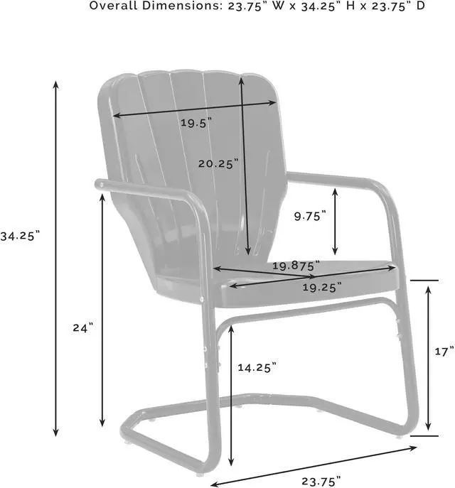 Alt view image 3 of 6 - Ridgeland 2-Piece Outdoor Chair Set, Retro Metal Patio Chairs for Dining, Porch, Deck, Navy