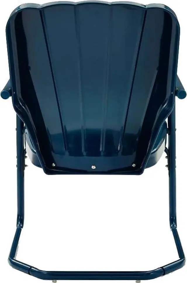 Alt view image 5 of 6 - Ridgeland 2-Piece Outdoor Chair Set, Retro Metal Patio Chairs for Dining, Porch, Deck, Navy