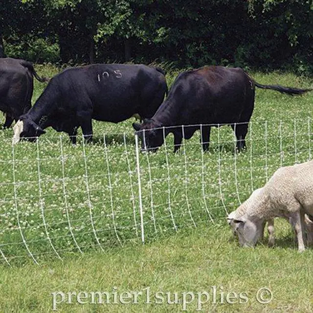 Alt view image 6 of 6 - Premier 1 ElectroNet® 35"H x 164'L Portable Electric Fence with Built-in Single Spike Posts | White/Black Fence for Sheep & Goats