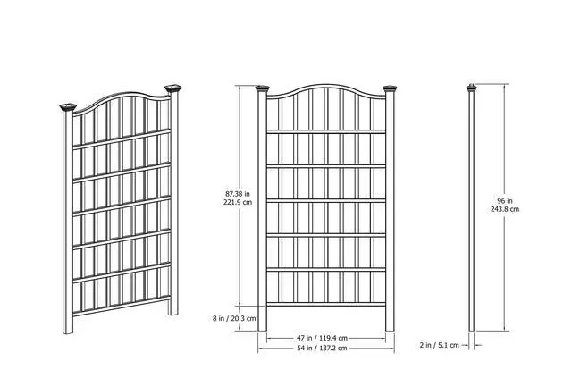 Alt view image 3 of 3 - Concord 54"W x 90"H Composite Vinyl Trellis