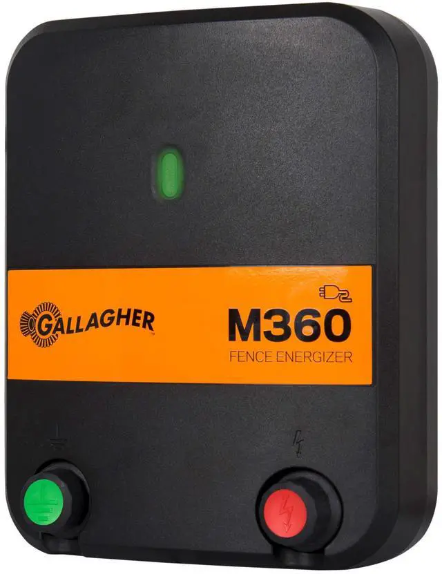 Main image of M360 Electric Fence Charger | 3.6 Joules for Livestock, Pastures & Perimeter Control | Powers Up to 55 Miles of Fence or 250 Acres | 110V AC Powered Energizer with Lightning Protection