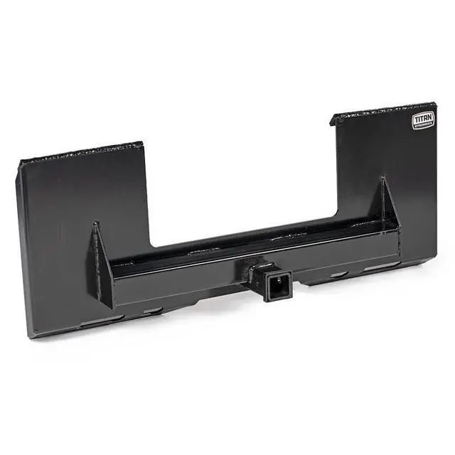 Main image of Universal Cut Out Receiver Mount Plate, 1/4" Thick Skid Steer Plate Attachment, 2" Receiver Hitch, 3000 LB Weight Capacity, Quick Tach Steel Mount Plate Adapter