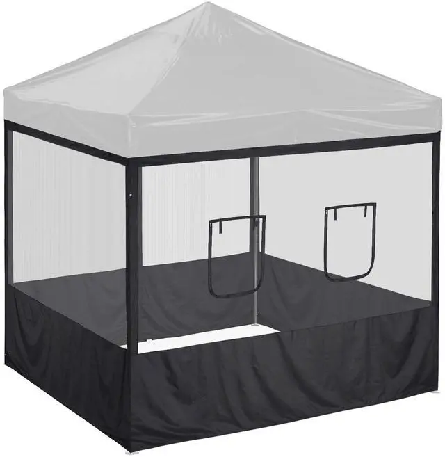 Main image of Pop Up Canopy Half Mesh Sidewall with Window 10x10Ft for Food Booth Commercial Vendor Shelter Mesh Enclosures, 4pcs Screened Wall Only