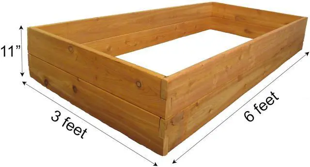 Alt view image 5 of 6 - Premium Cedar Raised Garden Bed - 3' x 6' x 11" - Handcrafted in Maine from North American Western Red Cedar Wood