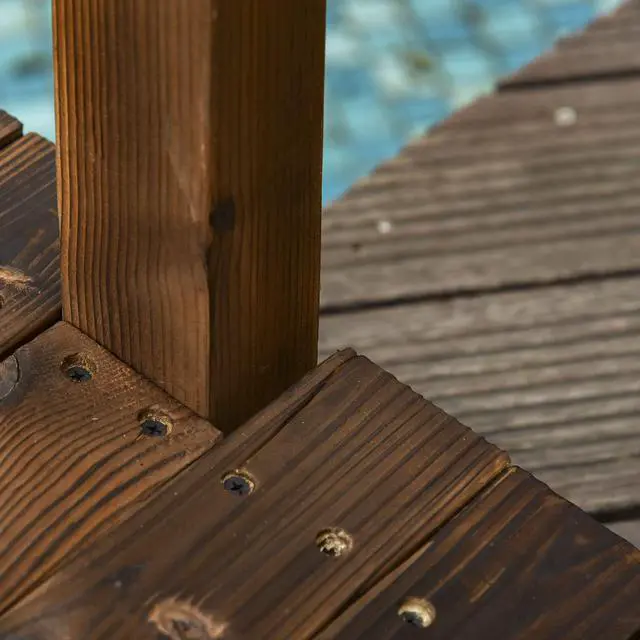 Alt view image 6 of 6 - 7.5' Wooden Arch Garden Bridge, Safety Rails for Backyard Ponds, Creeks, Streams, Carbonized