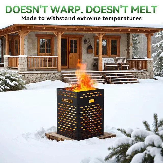 Alt view image 6 of 6 - 63 Gallon Ultra Thick Burn Barrel for Yard Waste - Heavy Duty Outdoor Incinerator Drum with Burn Cage with Bottom Ash Tray for Paper, Leaves, Trash & Wood (30 Inch)